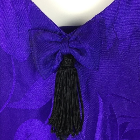 VICTORIAS SECRET Vintage Gold Label Chemise Bow Tassel Blair Waldorf Style Small - Picture 3 of 7